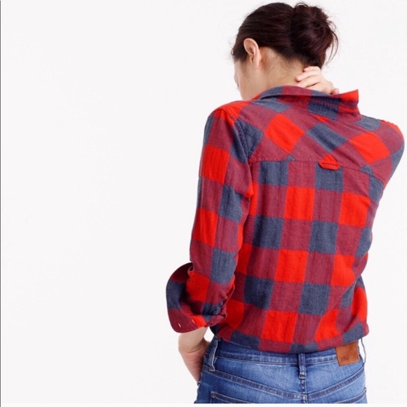 J.crew fiery sunset Buffalo check boy fit shirt - Picture 2 of 4